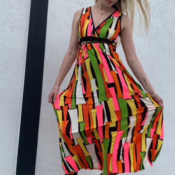 Vintage Y2K Maxi Dress Q-T by Andres Retro Maxi Dress - Picture 8 of 9